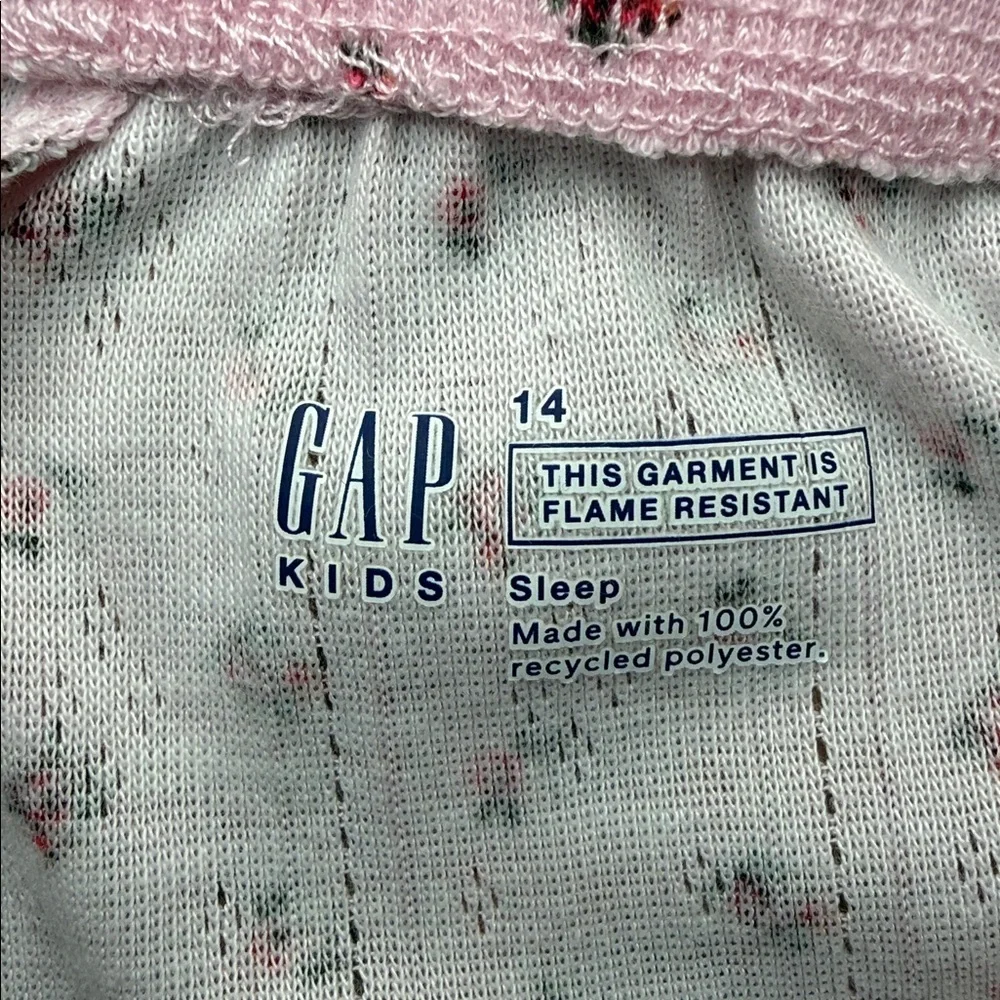 Gap Girls Pink Ditsy Floral Print 2-Piece Long Sleeve Pajama Set Size 14